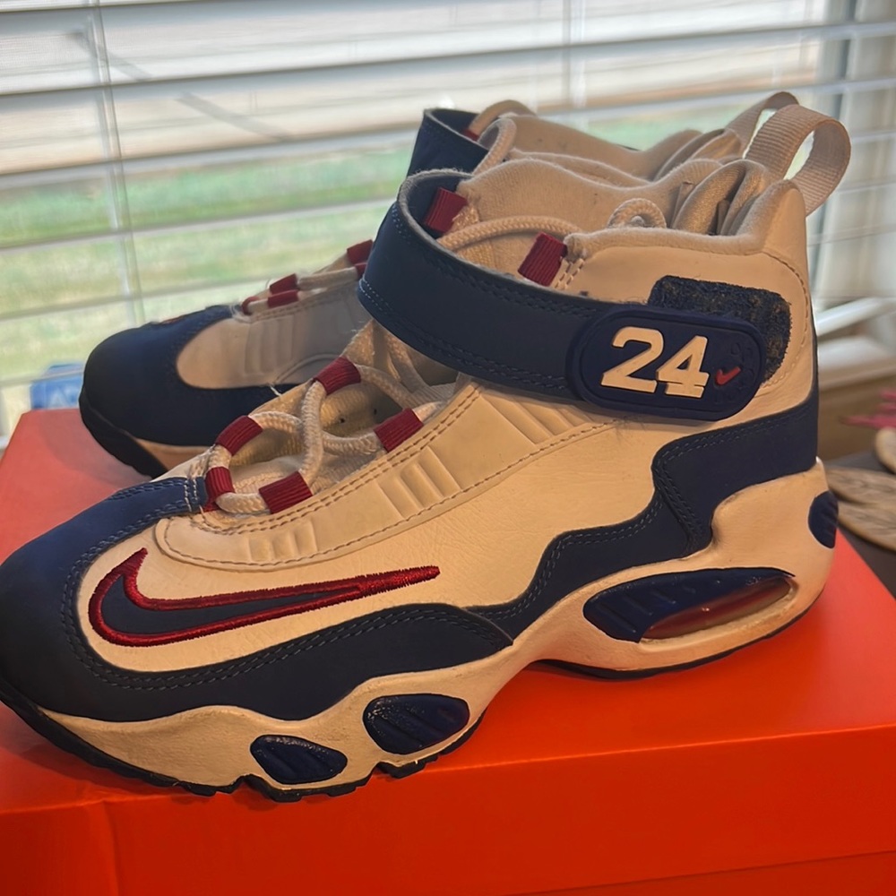 Nike Air Griffey Max 1 "White/Old Royal/Gym Red" Preschool Kids' Shoe